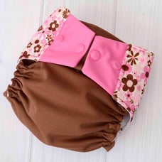 Pink Flower One Size Cloth Diaper Cover