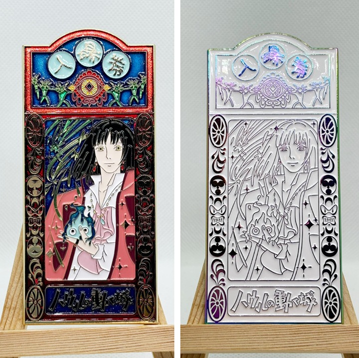 Howl's Moving Castle Howl Enamel Pins Set Ticket Ver 1 Gold Plate Soft Enamel