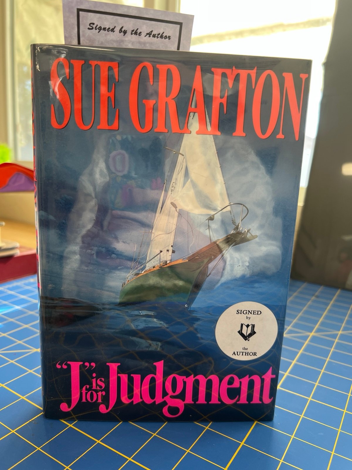 AUTOGRAPHED Sue Grafton “J” is for Judgement First Edition Book