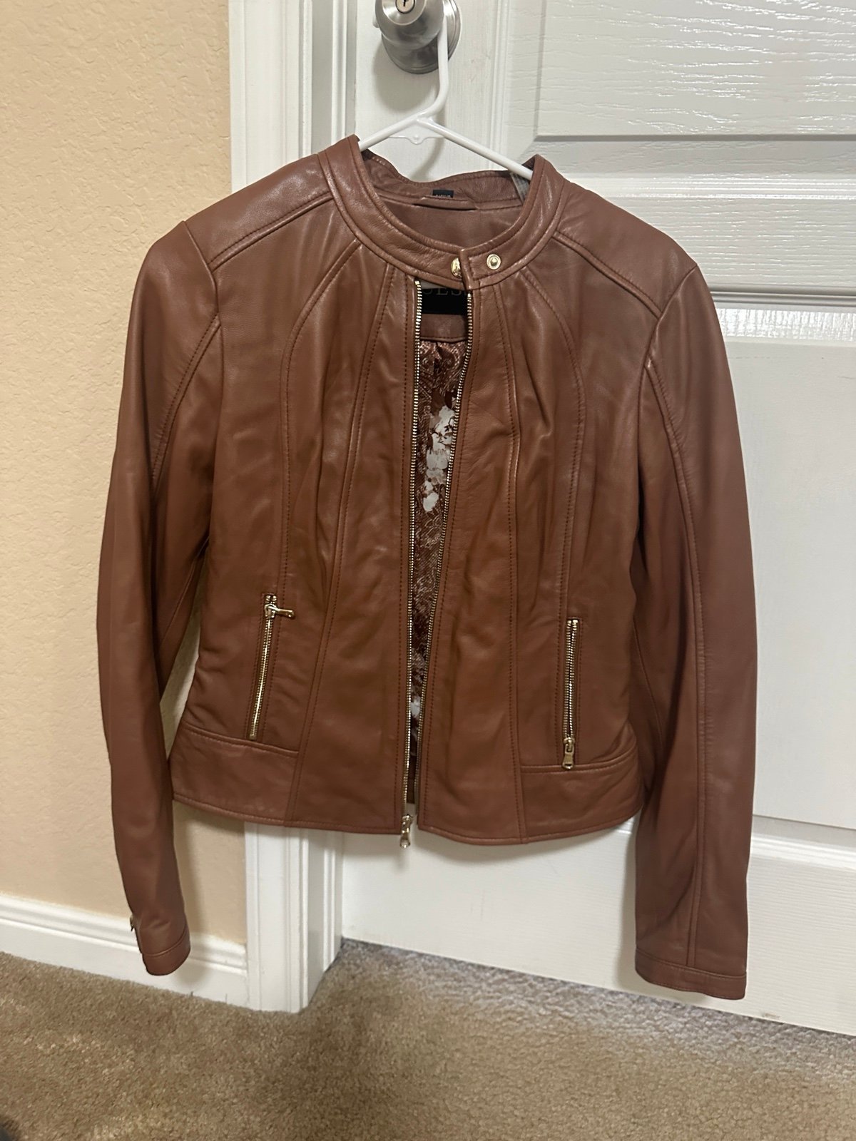 GUESS faux leather jean jackets