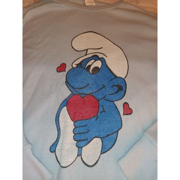 Smurfs Vintage Blue Sweatshirt Size Small Made In The USA