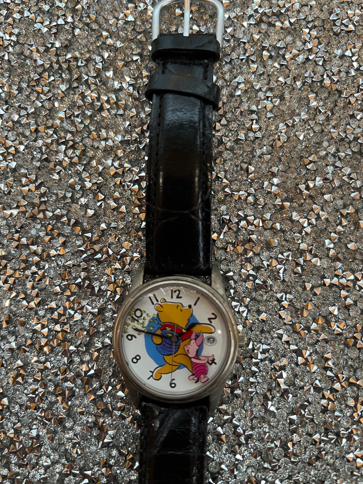 Pooh Timex Watch w/Piglet & bee’s flying from honeypot H2O resistant. Stainless