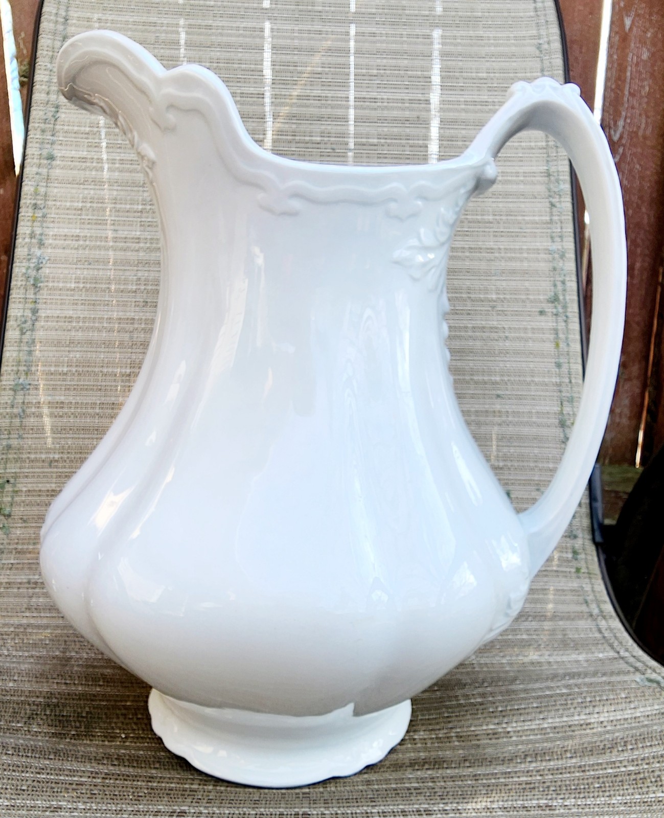 Vintage/Antique W.H. Grindley & Co. White Big Water Porcelain Pitcher