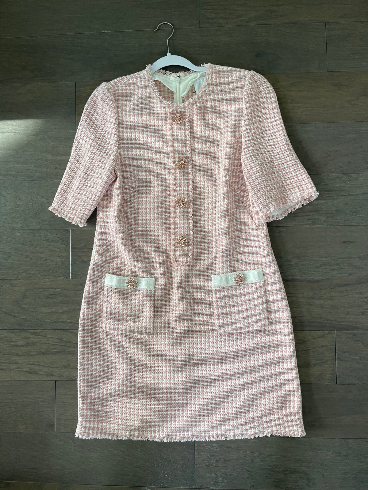 LK Bennett “Beau” Pink Tweed Dress In Size US10 / UK14