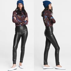 Rag & Bone Nina Pull-On Skinny Legging Pant Black Faux Leather XXS NEW