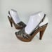 MIU MIU Women's Nappa platform wood Heels sandals US 7 Metallic Bronze Slingback