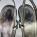 MIU MIU Women's Nappa platform wood Heels sandals US 7 Metallic Bronze Slingback