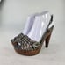 MIU MIU Women's Nappa platform wood Heels sandals US 7 Metallic Bronze Slingback