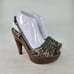 MIU MIU Women's Nappa platform wood Heels sandals US 7 Metallic Bronze Slingback
