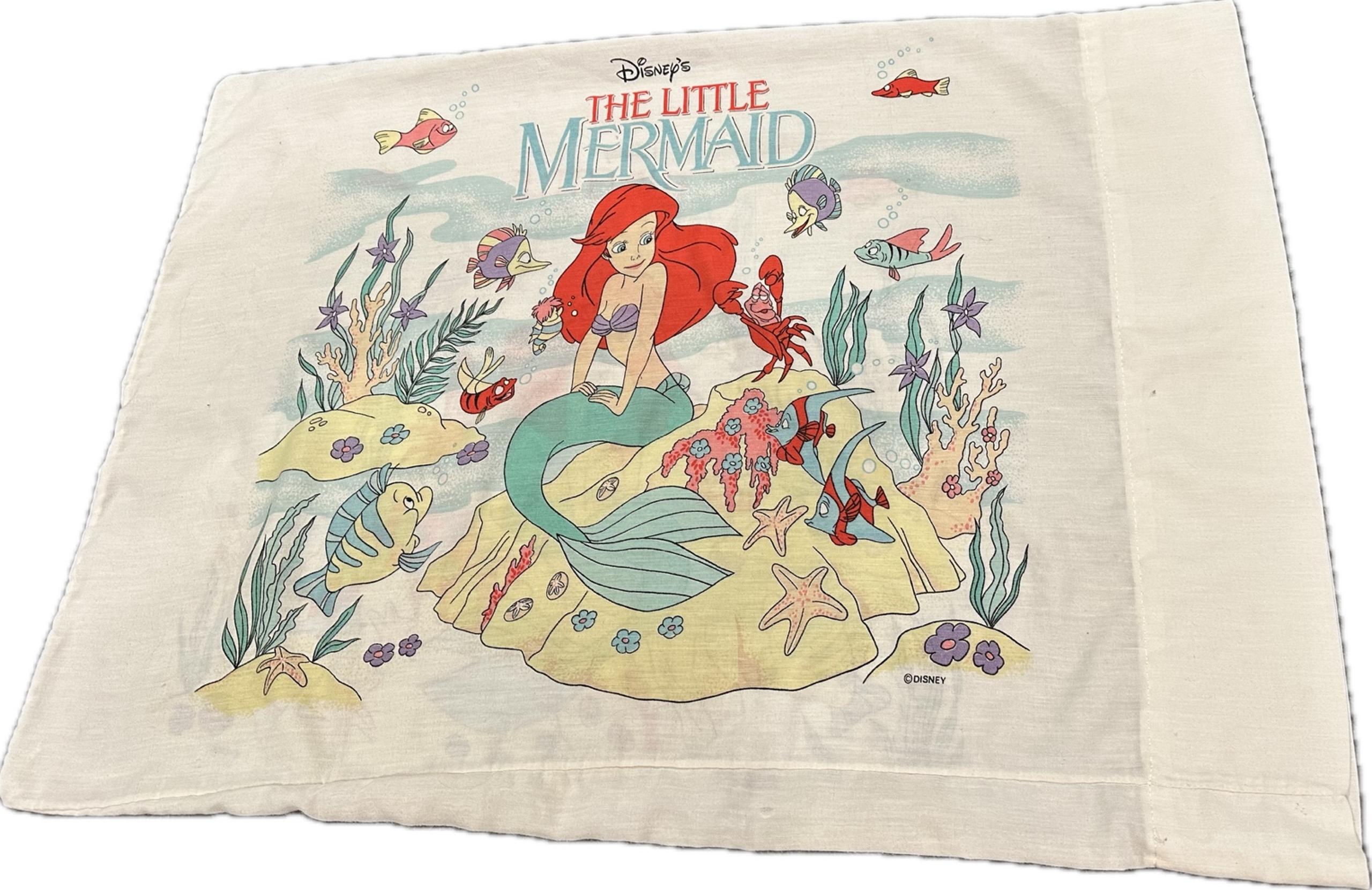 Vintage Disney The Little Mermaid Pillowcase – Ariel & Sebastian Underwater