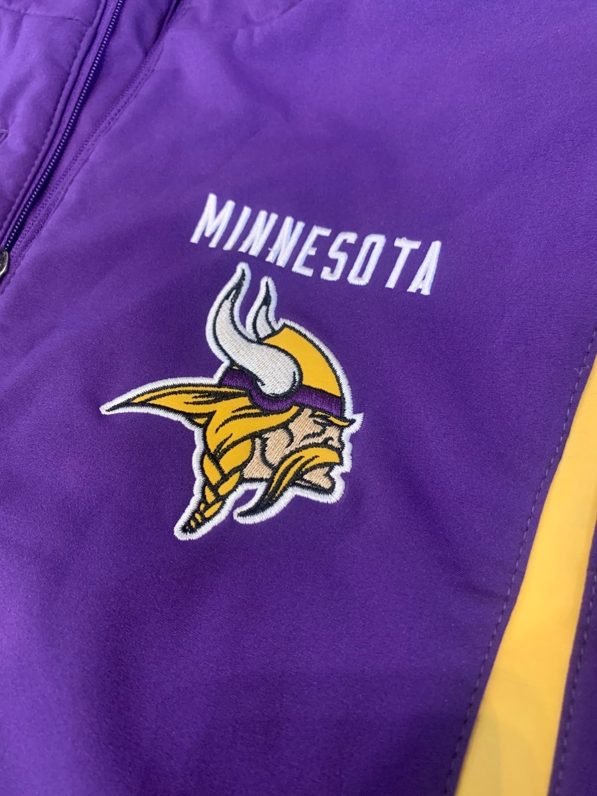 Minnesota Vikings Football NFL Purple Sz Large Full Zip Hoodie Sweatshirt