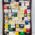 Vintage Wooden Hanging Matchbook Display Rack Holder w/Matchbooks 23”x 15” Slats