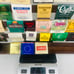 Vintage Wooden Hanging Matchbook Display Rack Holder w/Matchbooks 23”x 15” Slats
