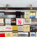 Vintage Wooden Hanging Matchbook Display Rack Holder w/Matchbooks 23”x 15” Slats
