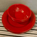 Red Enamelware Plate & Bowl Camping Set