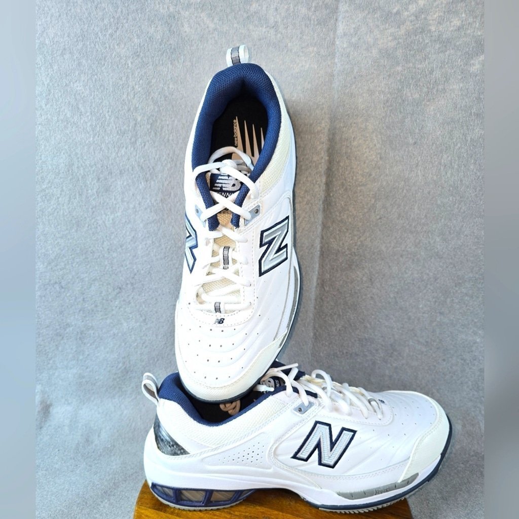 New Balance Men's 806 TennisWide Size 8 2E White/Navy IMC8O6W]