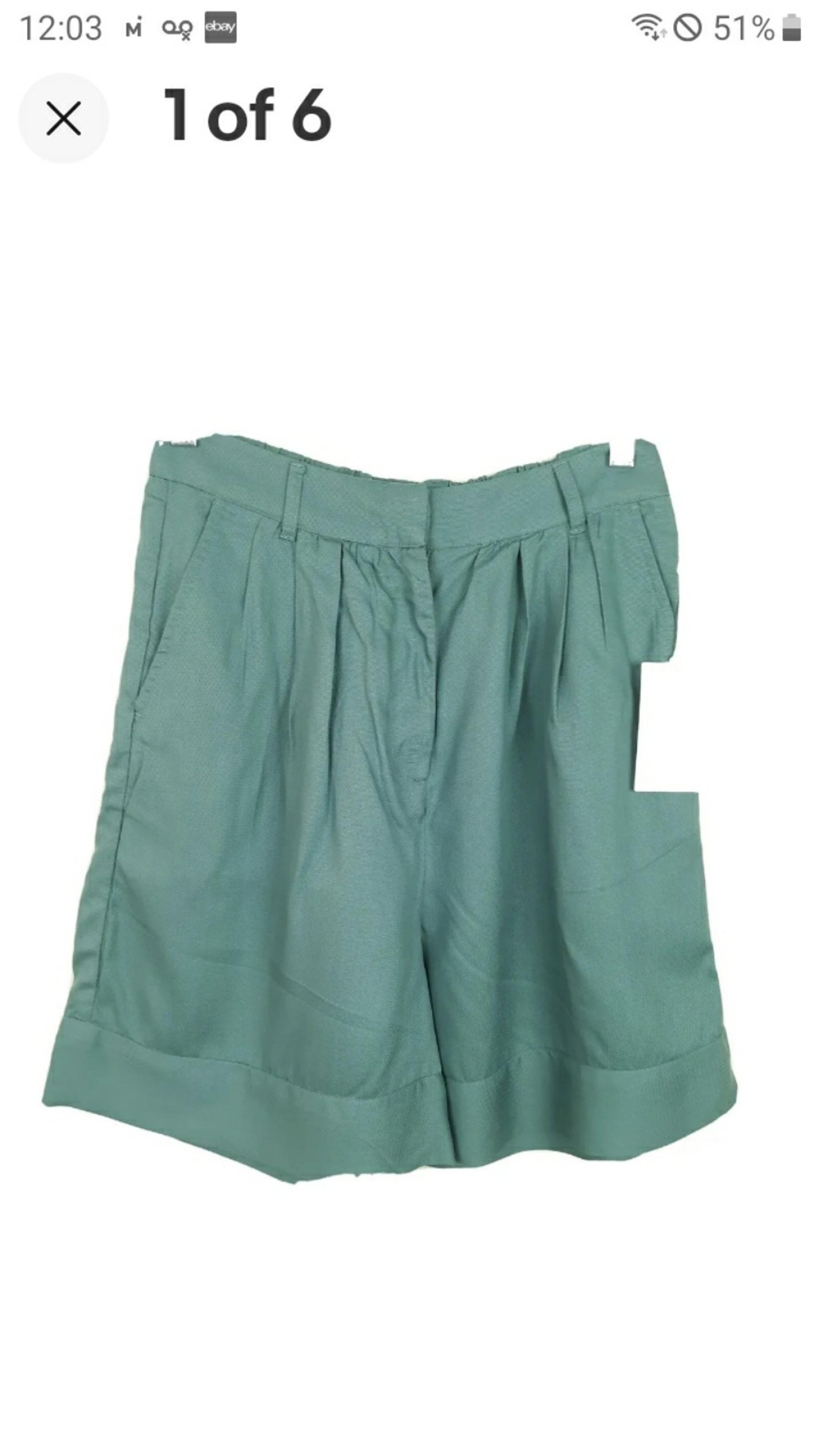 Nordstrom Brand Women's Size Small High Waisted Shorts Pockets Pleated Green New