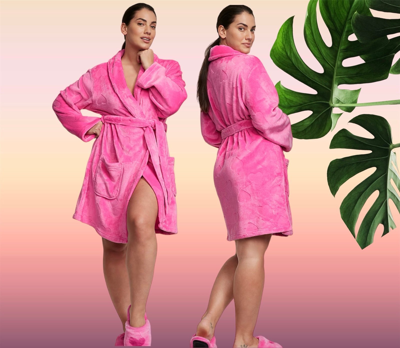 Victoria’s Secret M/L HOLLYWOOD PINK HEARTS ROBE