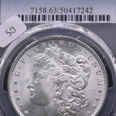 1885 P MORGAN SILVER DOLLAR PCGS CERTIFIED MS63 DEEP FROSTY WHITE COIN UNDERGRAD