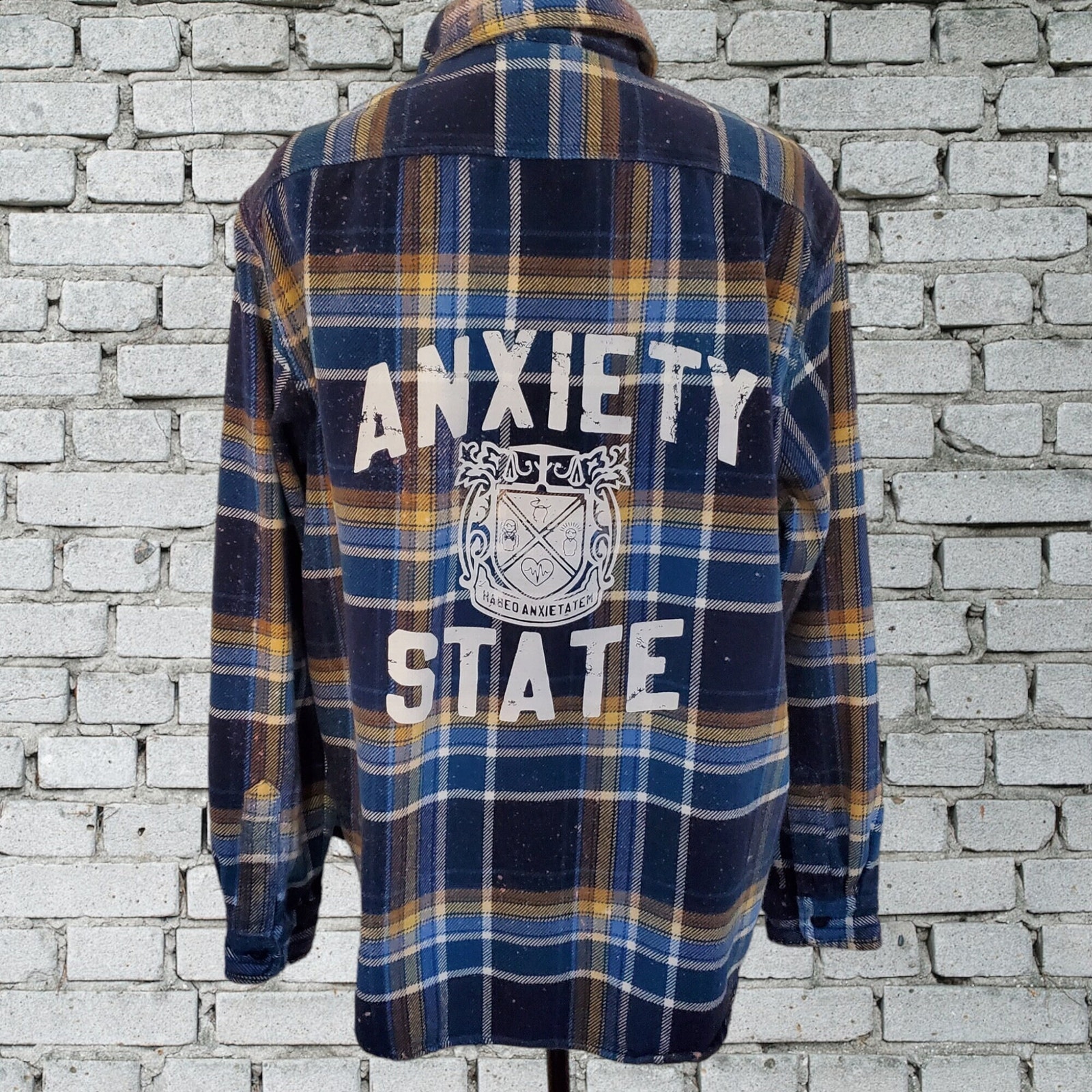 Anxiety State Flannel Jacket - Mental Health College Shacket - Lands End XL
