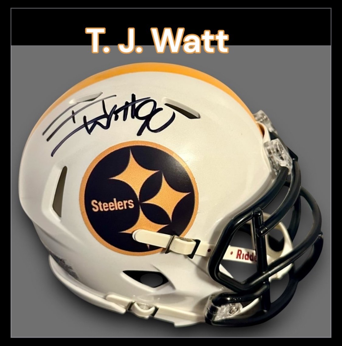 T. J. WATT AUTOGRAPHED SIGNED PITTSBURGH STEELERS MINI HELMET AUTHENTICATION COA
