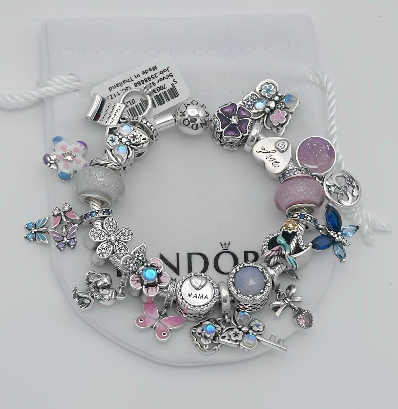 Pandora Bracelet with Mom and Wife Themed Charms