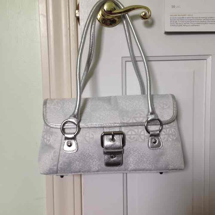 White and silver purse