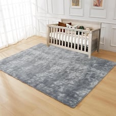 Fluffy Shag Rugs for Living Room,Tie-Dyed Light Grey Soft Plush Fuzzy 5x7