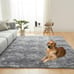 Fluffy Shag Rugs for Living Room,Tie-Dyed Light Grey Soft Plush Fuzzy 5x7