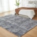 Fluffy Shag Rugs for Living Room,Tie-Dyed Light Grey Soft Plush Fuzzy 5x7