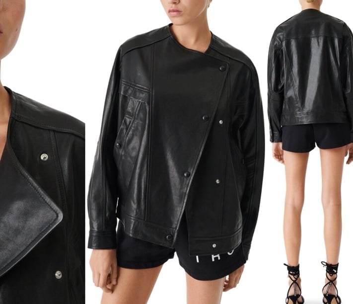 NEW Iro Paris Kiruna Oversized Real Leather Jacket in Cream 36