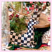Mackenzie Childs Christmas Decor Courtly Check Reindeer Planter NEW