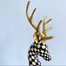 Mackenzie Childs Christmas Decor Courtly Check Reindeer Planter NEW