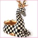 Mackenzie Childs Christmas Decor Courtly Check Reindeer Planter NEW