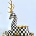 Mackenzie Childs Christmas Decor Courtly Check Reindeer Planter NEW