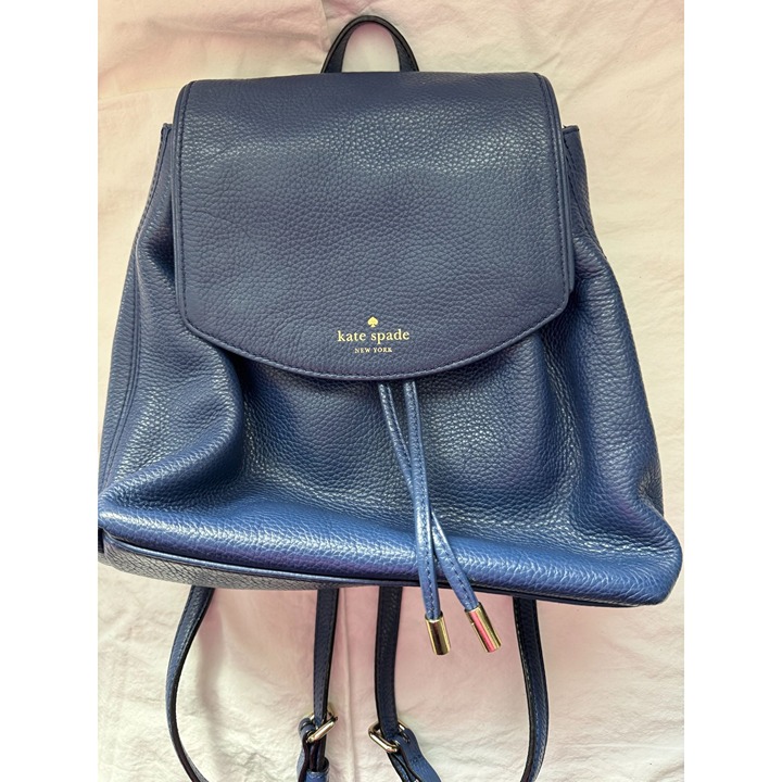 Kate Spade Pebbled Leather Blue Adjustable BackPack