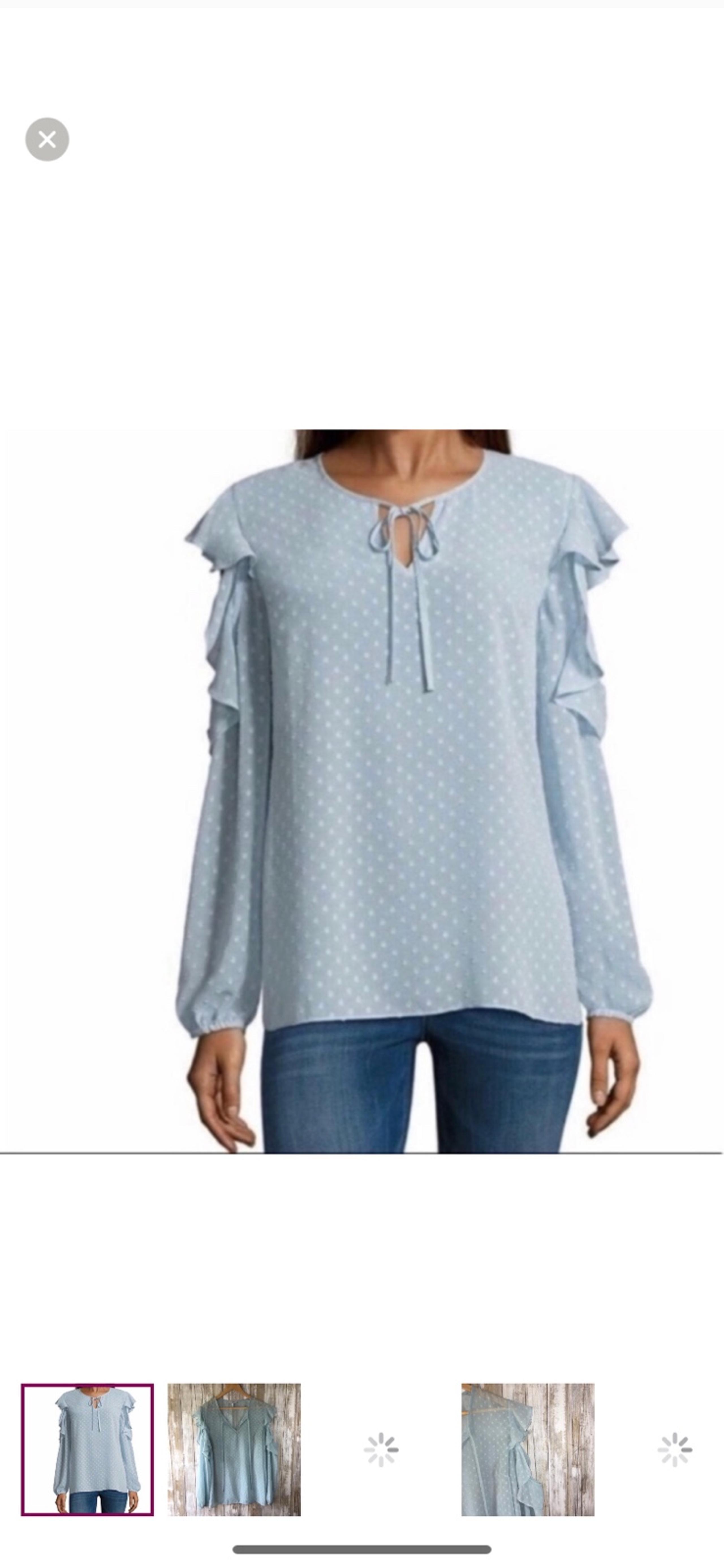 Libby. Edelman Sheer Ikat Blue Open Shoulder Top