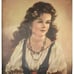 Vintage Gypsy Portrait Framed Art Fortune Teller Miniature Art Lolita Picture