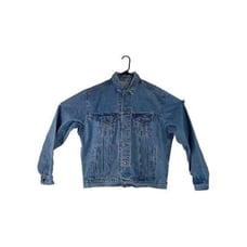 Denim Trucker Jean Jacket Pockets Button Flap XL Vintage Men
