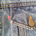 Denim Trucker Jean Jacket Pockets Button Flap XL Vintage Men