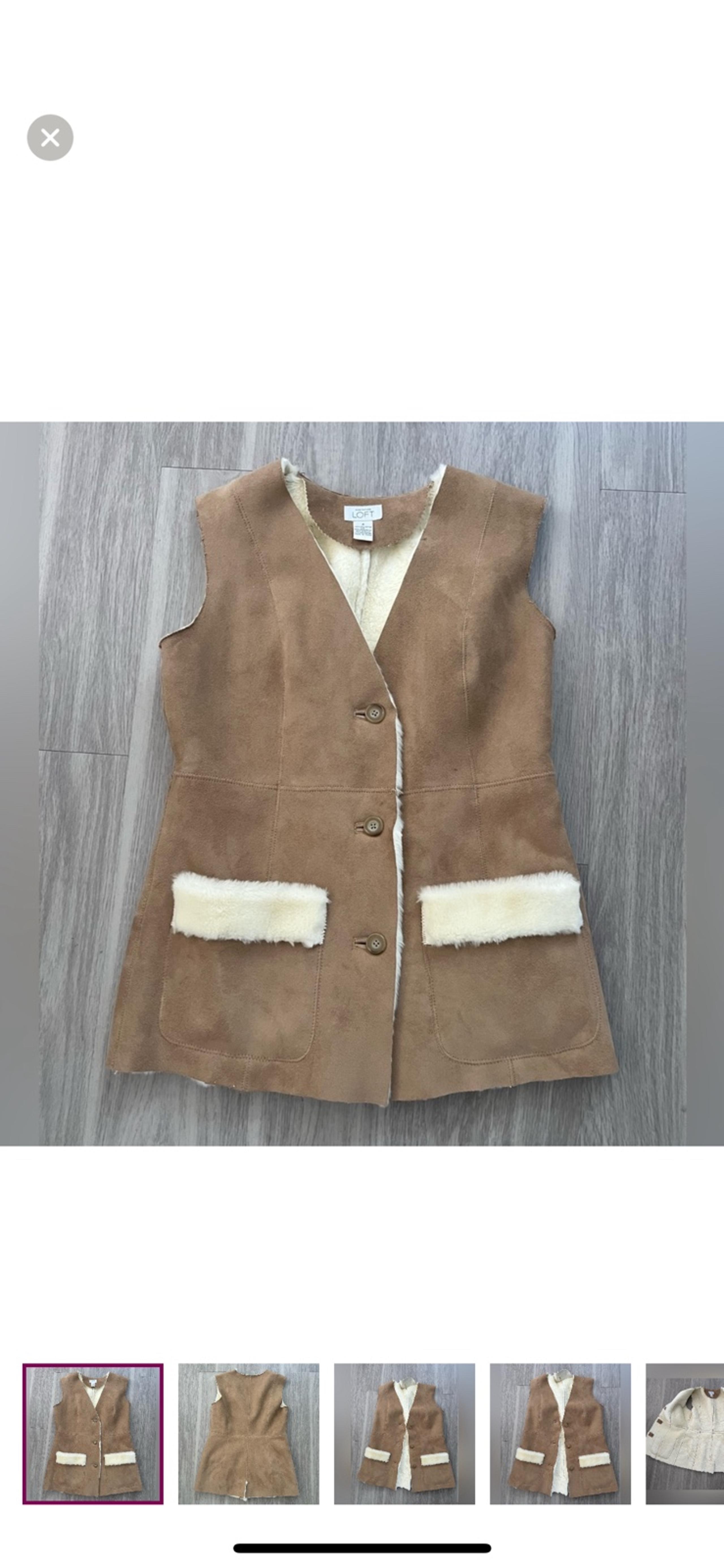 Ann Taylor Loft faux suede vest size 4