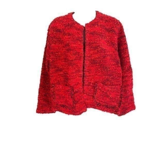 Chico’s Red Open Front Coat Size L