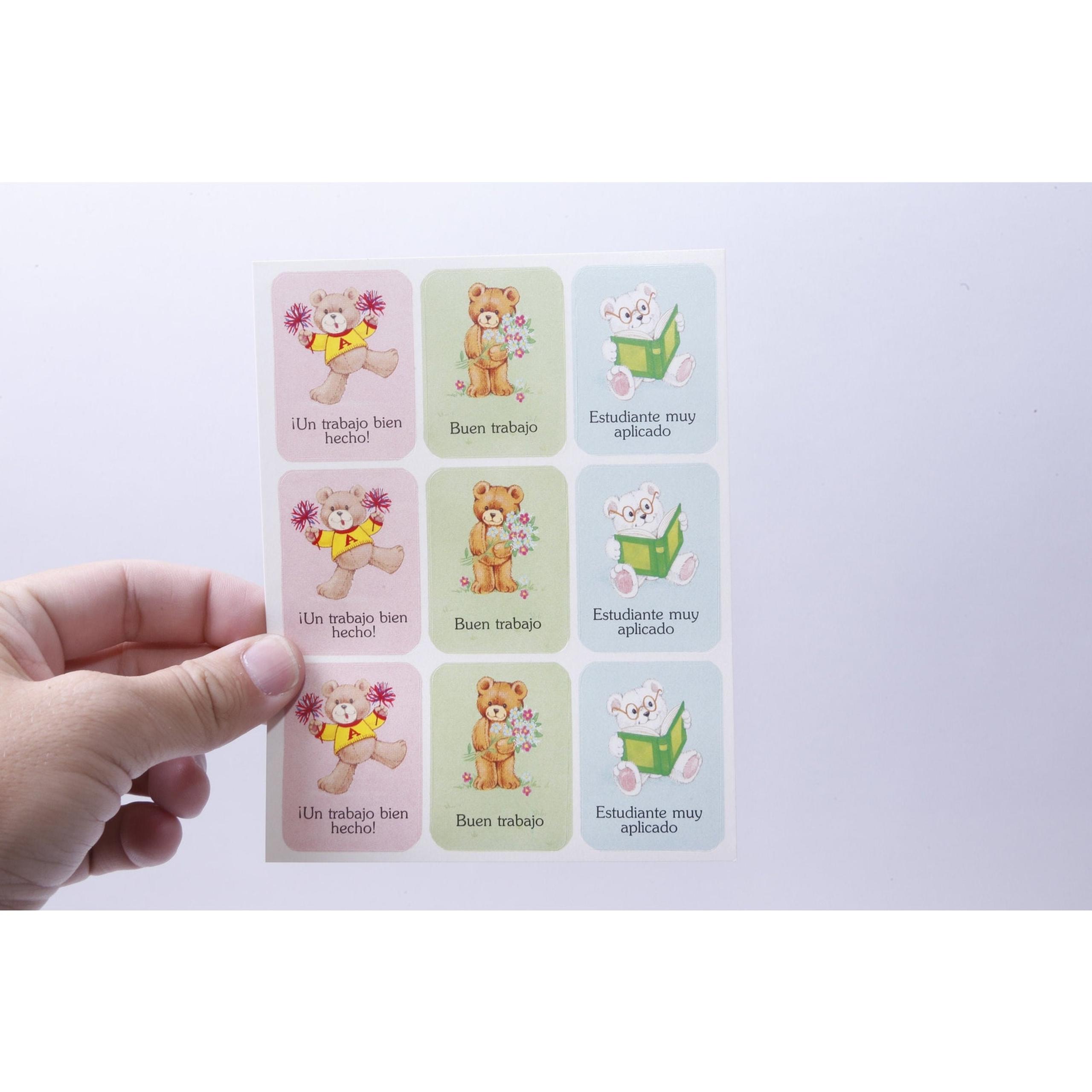 Teddy Bears, Spanish, Espanol, Phrases, Sticker Sheet, Cheerleader, Flowers, Boo