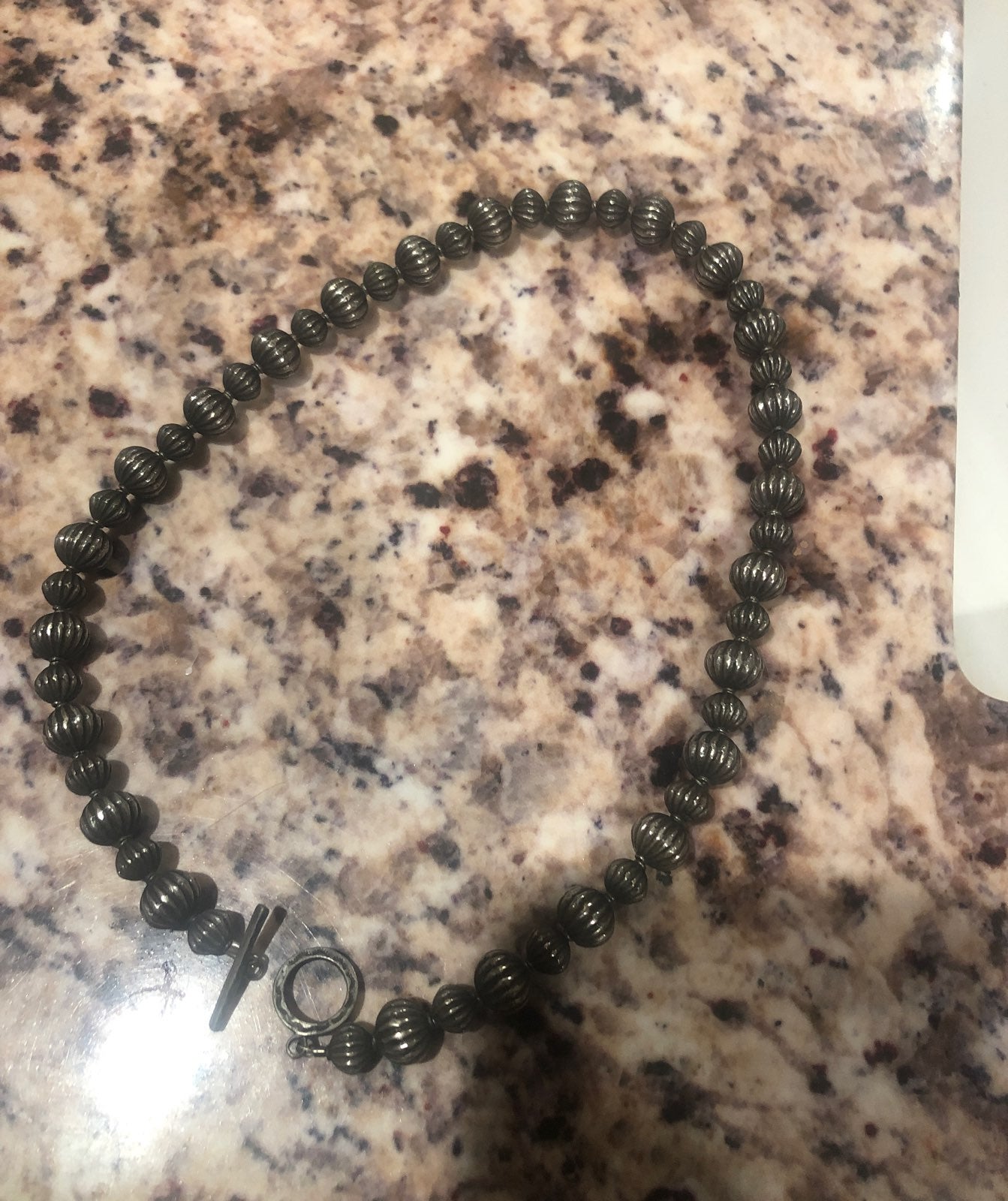 Sterling silver bead necklace