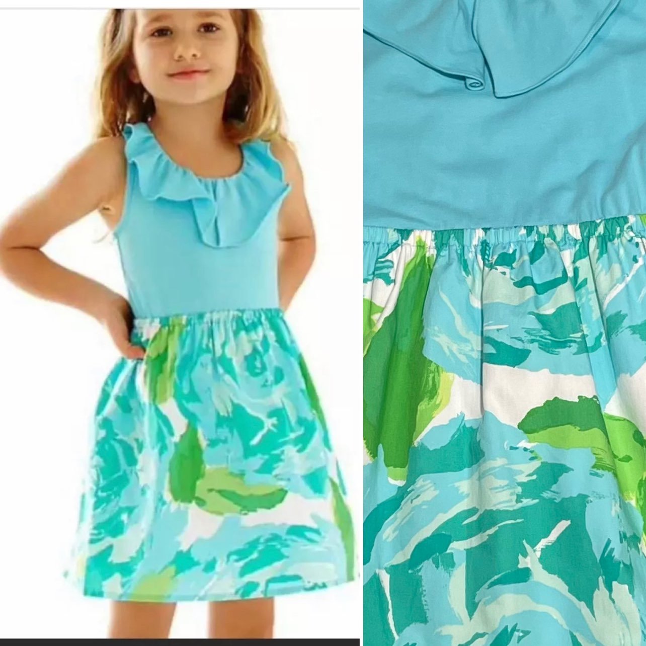 Lilly Pulitzer Little Loranne First Impressions Poolside Blue 12/14