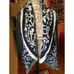 Anthropologie Sleeping on Snow Navy White Gray Open Cardigan Sweater