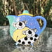 Stoneware Multicolor Quirky Fun Happy Koalas Swirl Dotted Hearts Colorful Teapot