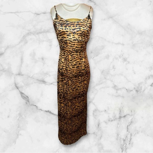 Vintage GUNNE SAX Jessica McClintock exotic long dress sz 9/10 luxurious satiny