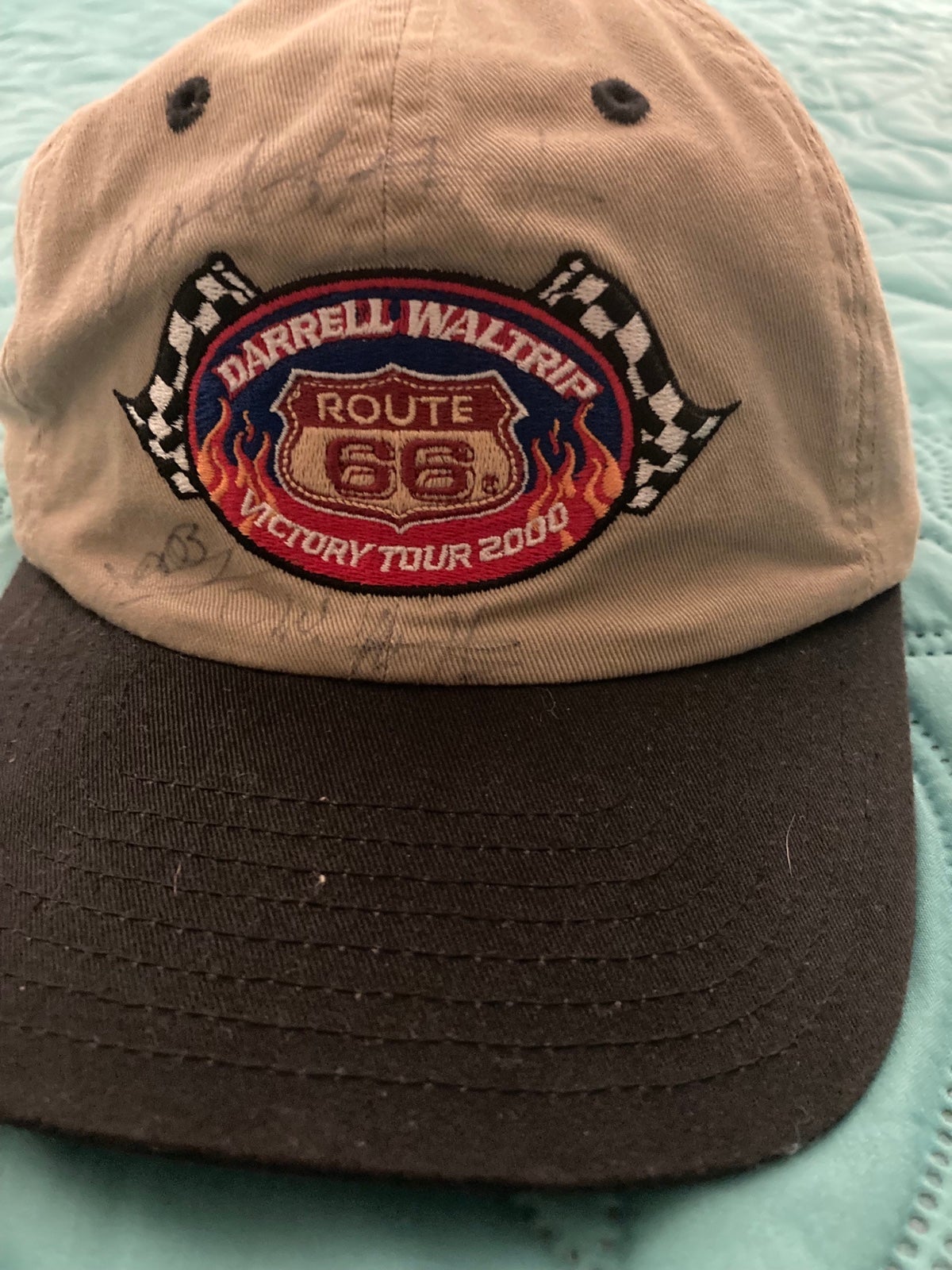 NASCAR Autographed Darrell Waltrip hat, along with two teammates