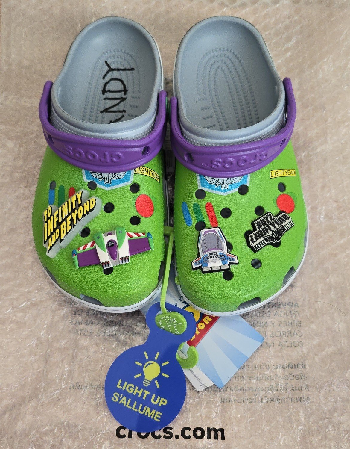 Disney Buzz light up crocs J4